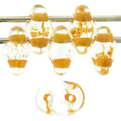 SuperDuo 5 x 2mm Tube 2.5" : Crystal - Peach-Lined