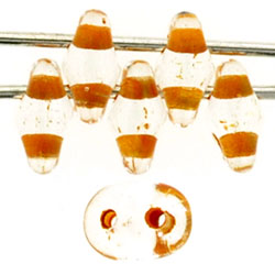 SuperDuo 5 x 2mm Tube 2.5" : Crystal - Dk Topaz-Lined