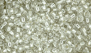 Matubo Seed Bead 8/0 : Crystal - Silver-Lined