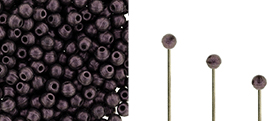 Finial Half-Drilled Round Bead 2mm : Metallic Suede - Pink