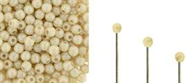 Finial Half-Drilled Round Bead 2mm Tube 2.5" : Luster - Opaque Champagne