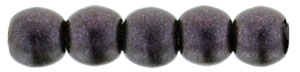 Round Beads 2mm : Metallic Suede - Dk Plum