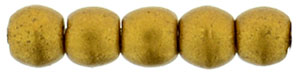 Round Beads 2mm : Matte - Metallic Antique Gold
