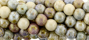Round Beads 4mm : Luster - Opaque Brown Mix