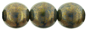 Round Beads 8mm : Turquoise - Bronze Picasso