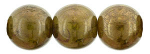 Round Beads 8mm : Yellow Coral - Bronze Picasso