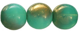 Round Beads 10mm : Milky Peridot - Gold