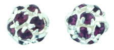 Rhinestone Balls 6mm : Silver - Amethyst
