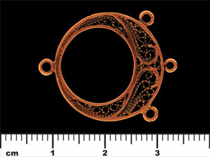 Three Loop Circle Pendant 30/24mm : Antique Copper