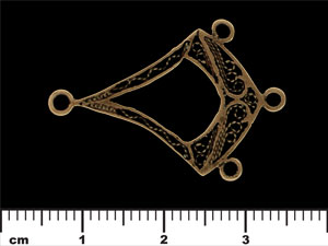 Three Loop Triangle Pendant 33/20mm : Antique Brass