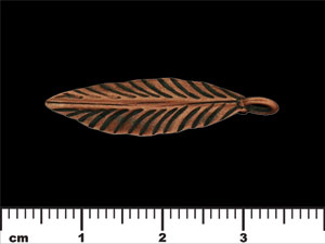 Curved Leaf Pendant 33/8mm : Antique Copper