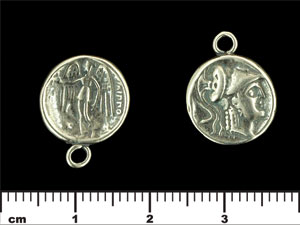 Roman Coin Pendant 14mm : Antique Silver