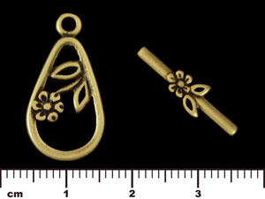 Daisy and Leaf Toggle : Antique Brass