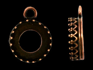 Fancy Bezel Pendant 10mm : Antique Copper