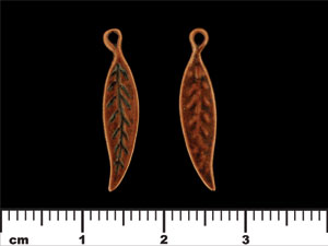 Slim Leaf Pendant 23/5mm : Antique Copper