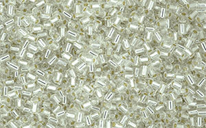 TOHO Bugle #0 (2mm) : Silver-Lined Crystal