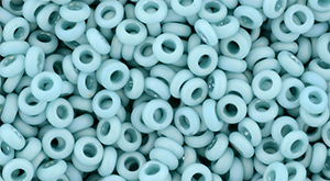 TOHO Demi Round 8/0 3mm Tube 2.5" : Opaque-Rainbow-Frosted Turquoise