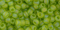 TOHO Round 6/0 Tube 5.5" : Transparent-Rainbow Frosted Lime Green